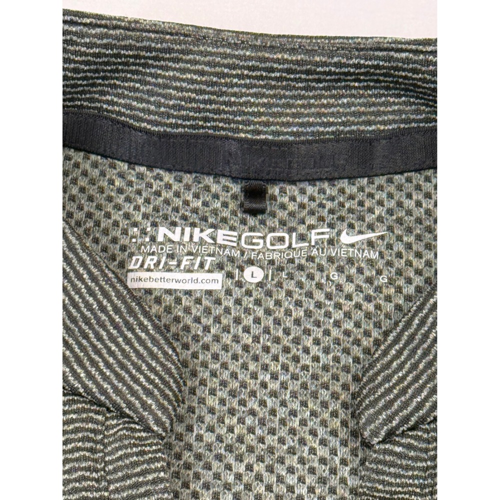 Nike Golf Womens Dri-FIT Polo Shirt Large Olive Green Stripe Pumpkin Ridge Logo - Picture 2 of 10